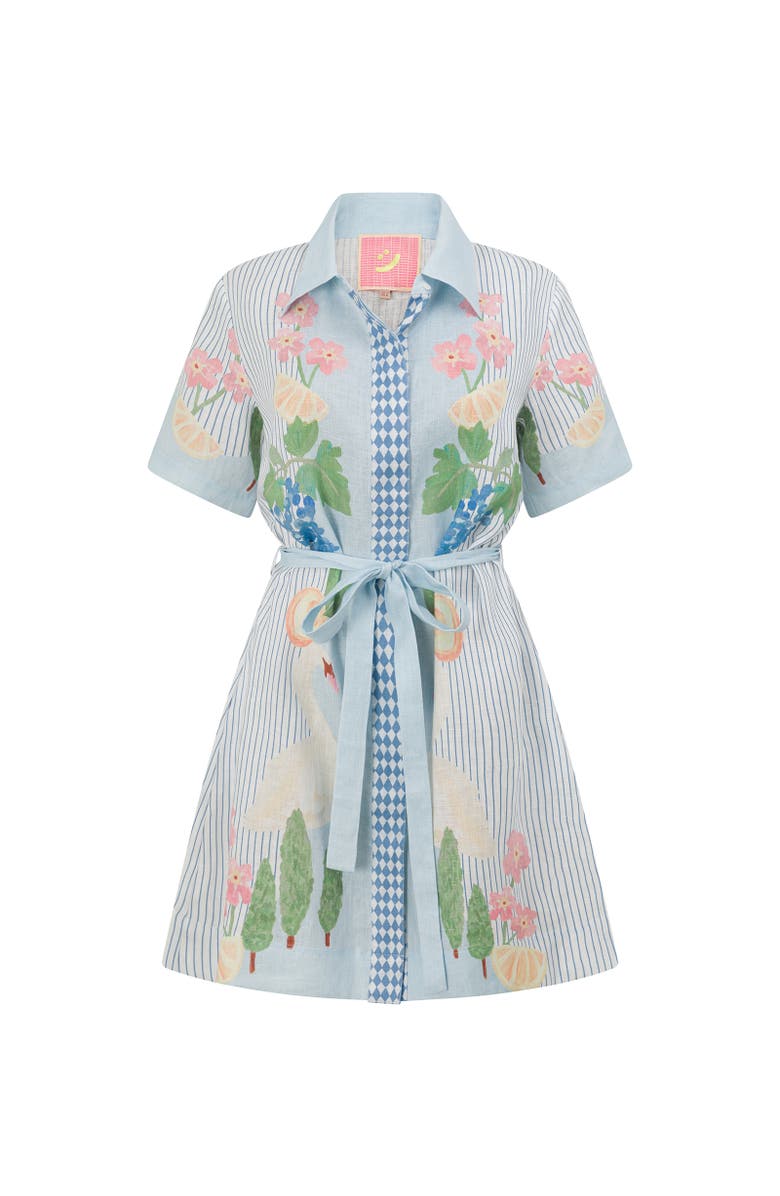 SMWR. By The Somewhere Co Swan Lake Mini Shirt Dress, Main, color, Light Blue