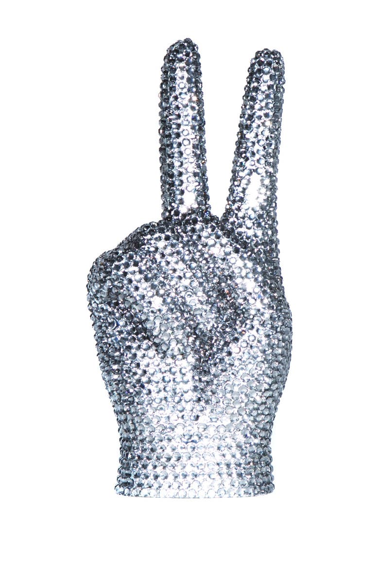Graphite Peace Sign Table Top Decor, Alternate, color, GRAPHITE/DIAMOND