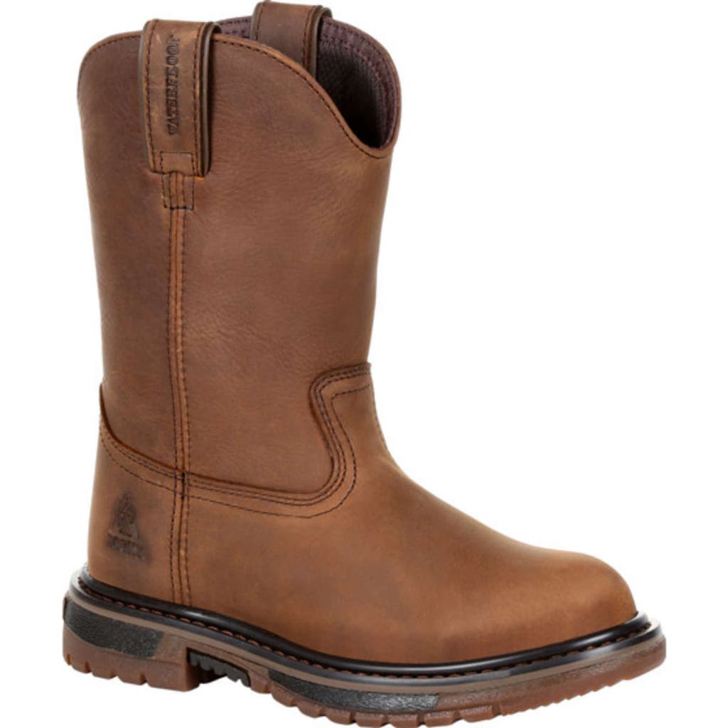 Rocky Waterproof Padded Kid's Flx Waterproof Western Boot In Brown