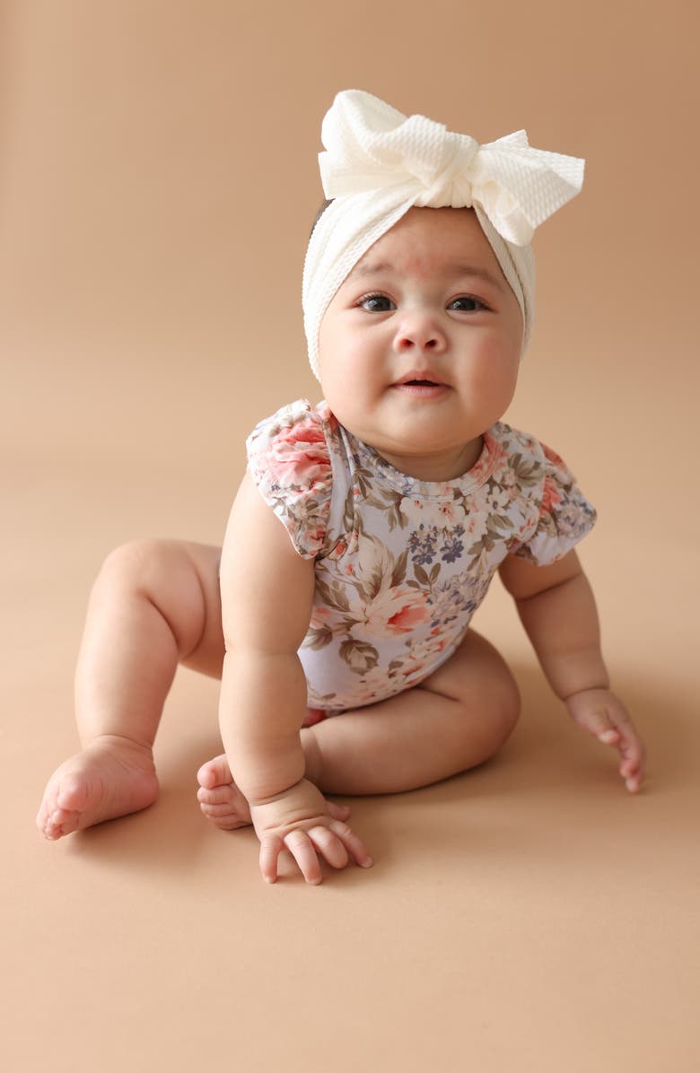 Posh Peanut Joanne Assorted 3-Pack Ruffle Bodysuits, Alternate, color, Beige