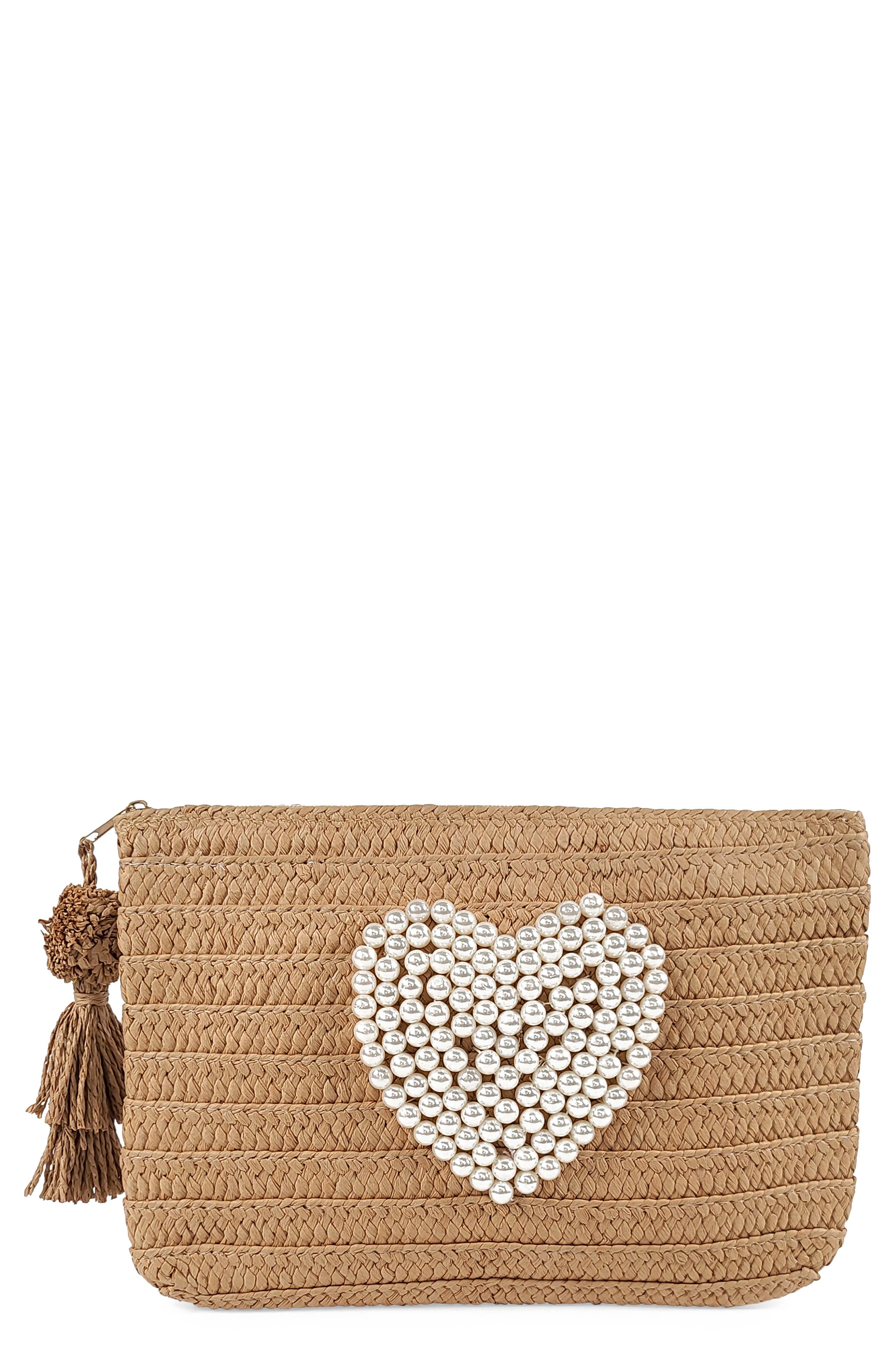 Love Clutch, Main, color, SAND/ WHITE