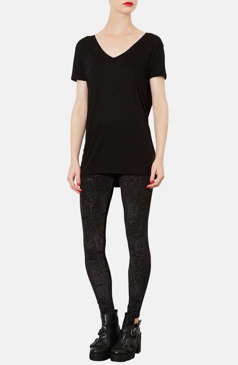 Topshop V-Neck Tee, Alternate, color, 