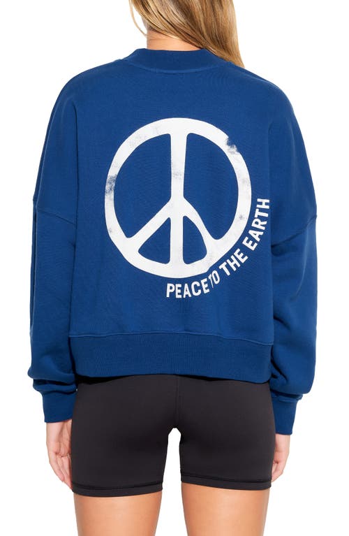 Spiritual Gangster Peace Palisades Cotton Graphic Sweatshirt In Deep Sea