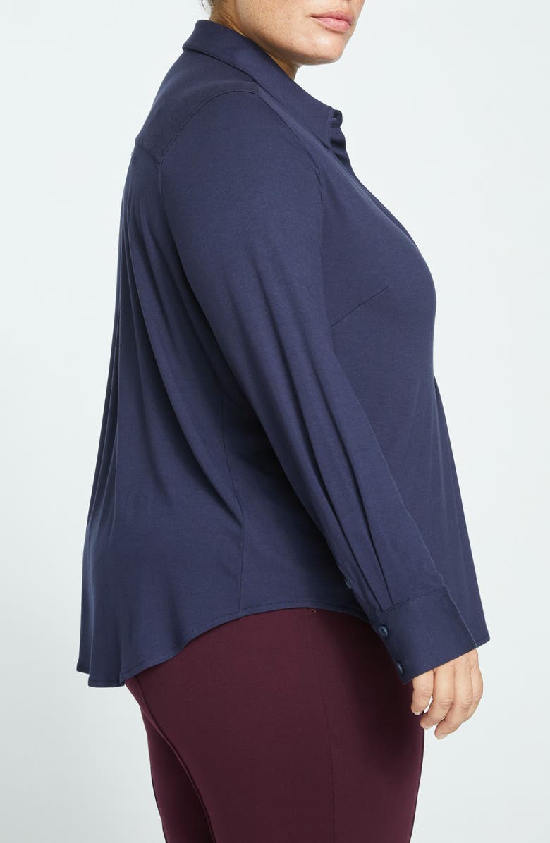 Universal Standard Elbe Popover Shirt, Alternate, color, Midnight Blue