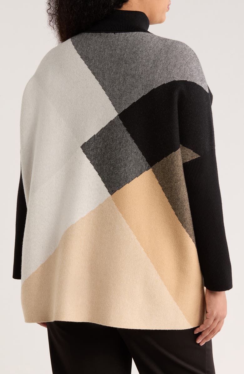 Jones New York Jacquard Turtleneck Sweater, Alternate, color, Cafe Au Lait Multi