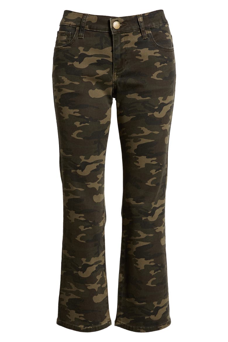 Camo Print Crop Flare Jeans, Alternate, color, OLIVE CAMO