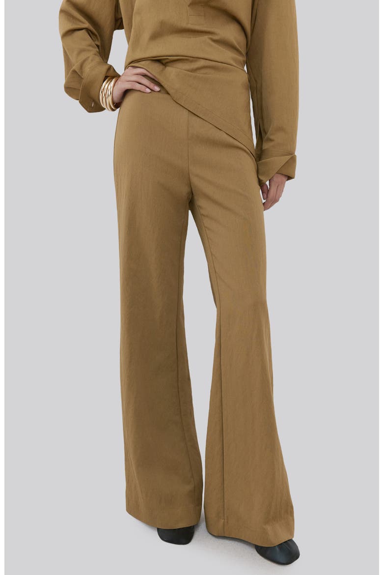 Flat Front Straight Leg Pants, Main, color, KHAKI