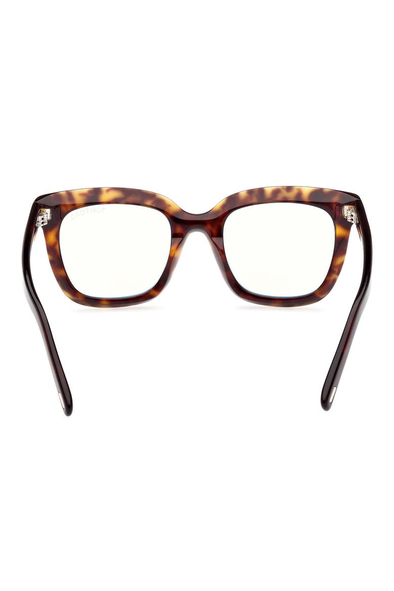 51mm Square Blue Light Blocking Glasses, Alternate, color, DARK HAVANA