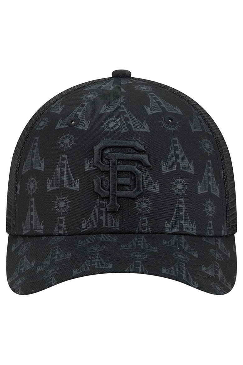 Men's New Era Black San Francisco Giants Tonal Icon 9FORTY Adjustable Trucker Hat, Alternate, color, Black