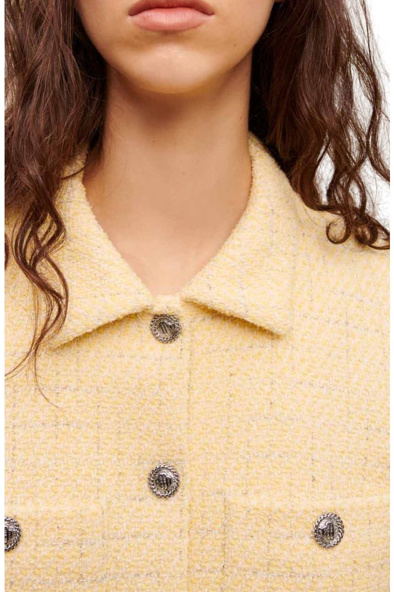 Villo Crop Tweed Jacket, Alternate, color, JAUNE PALE