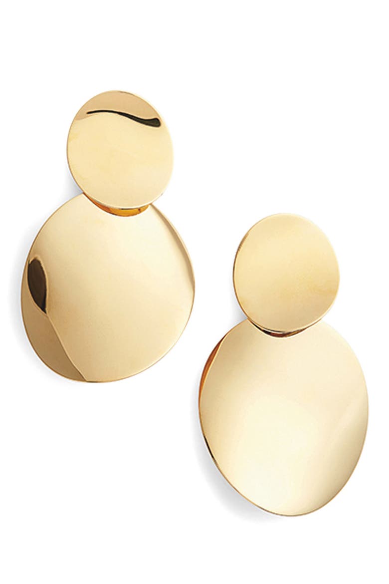 gold standard double drop earrings, Alternate, color, GOLD