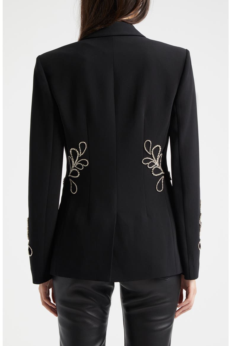 Cheyenne Rhinestone Paisley One-Button Blazer, Alternate, color, BLACK