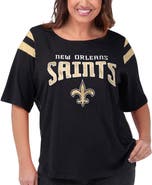 G-III 4HER BY CARL BANKS Women's G-III 4Her by Carl Banks Black New Orleans Saints Plus Size Linebacker T-Shirt