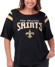 G-III 4HER BY CARL BANKS Women's G-III 4Her by Carl Banks Black New Orleans Saints Plus Size Linebacker T-Shirt