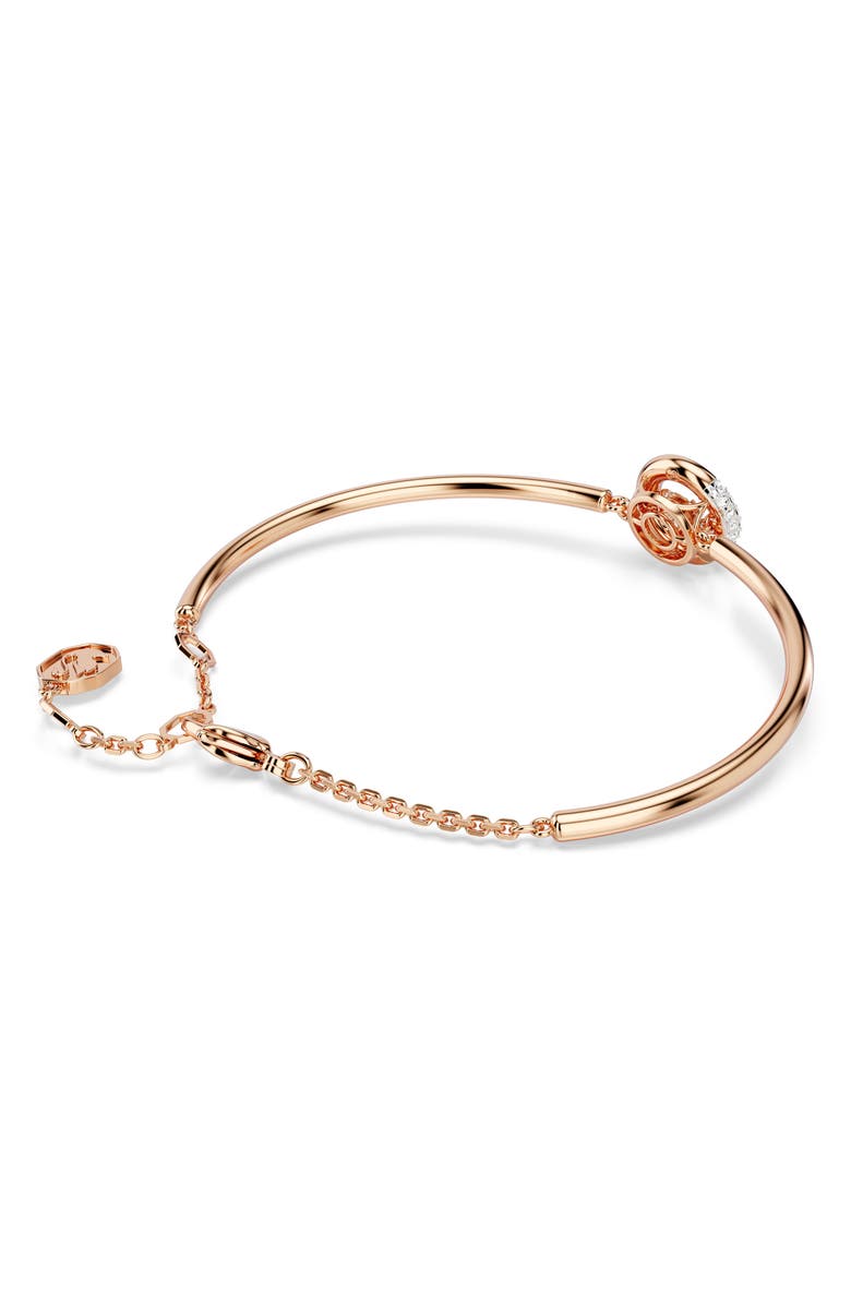 Swarovski Dextera Dancing Crystal Charm Bracelet, Alternate, color, Rose Gold