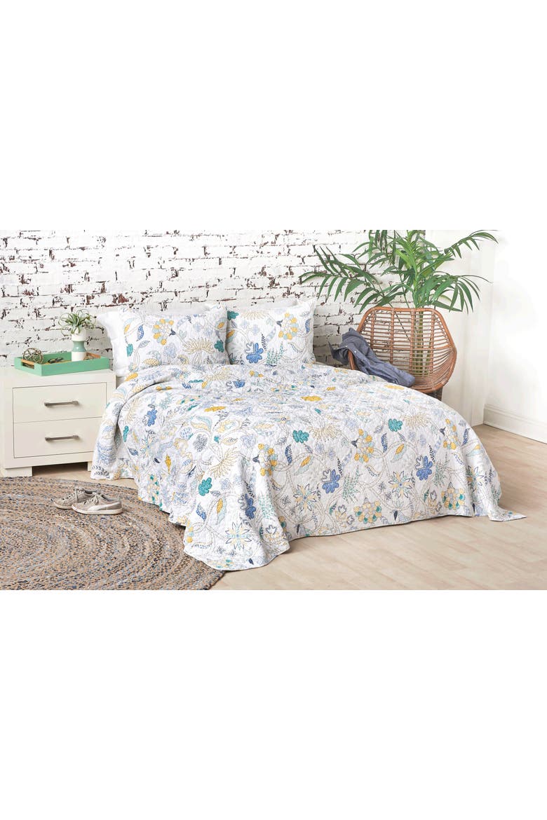20" x 26" Colonial Williamsburg Brie Lagoon Cotton Standard Sham - Machine Washable, Alternate, color, Blue