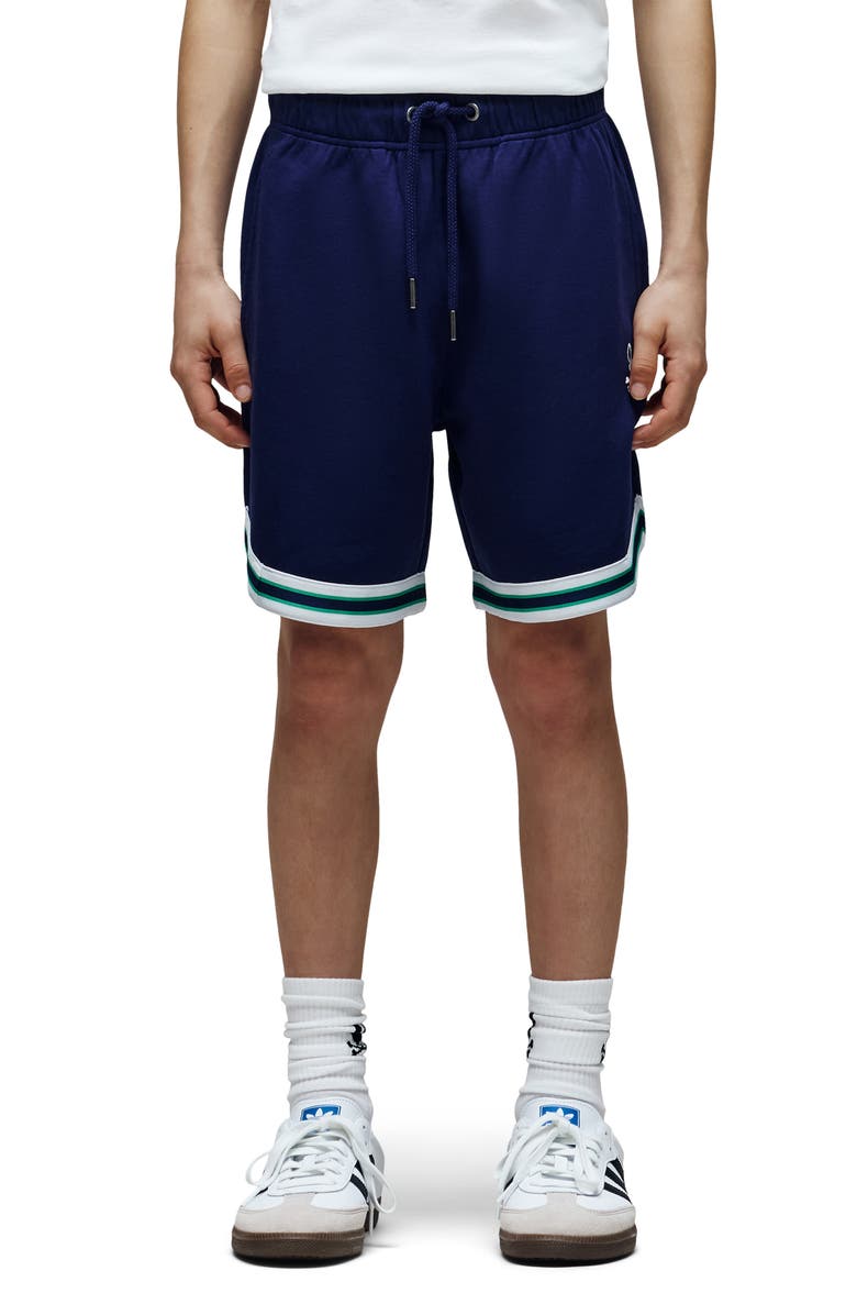Psycho Bunny Kids' Basil Taped Drawstring Shorts, Alternate, color, Evening Blue
