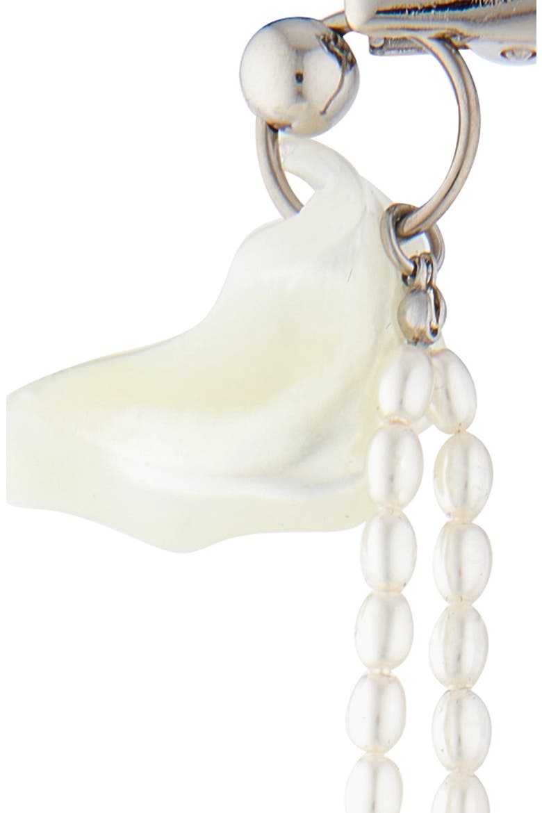 Alba Seashell & Faux Pearl Hair Clip, Alternate, color, PALLADIUM