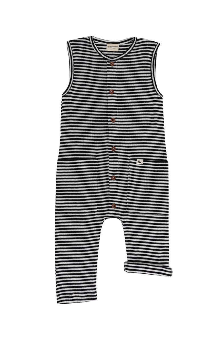 Turtledove London Kids Organic Cotton Rib Romper, Main, color, Black