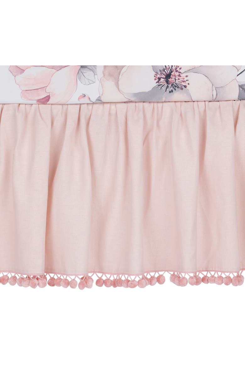 Lambs & Ivy Signature Botanical Baby Watercolor Floral 4-Piece Crib Bedding Set, Alternate, color, Pink