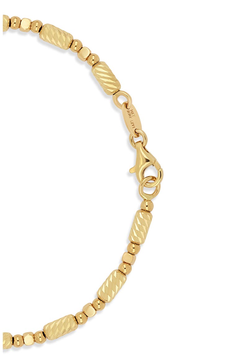14K Gold Diamond Cut Beaded Chain Bracelet, Alternate, color, 14K GOLD