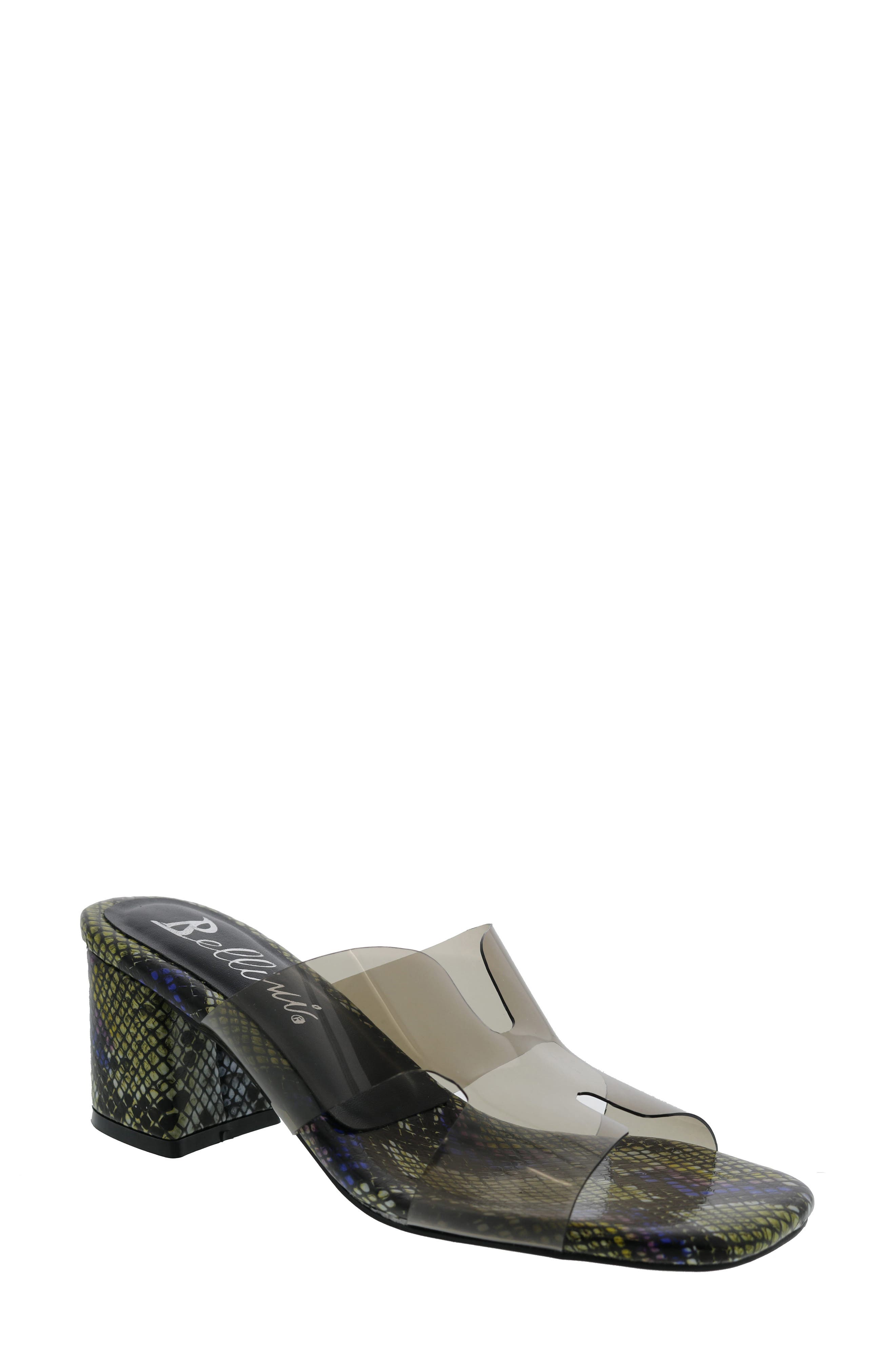 BELLINI Faze Transparent Block Heel Sandal, Main, color, Black