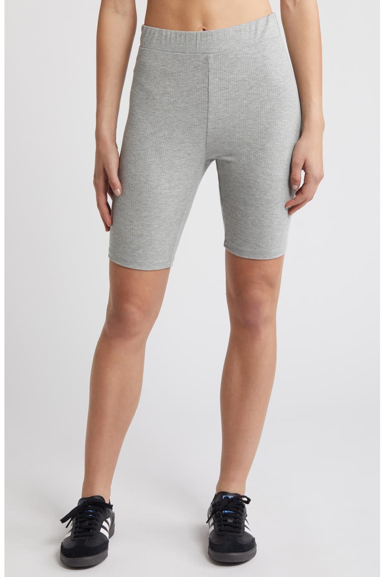 Malone Rib Oversize T-Shirt & Shorts, Alternate, color, HEATHER GREY