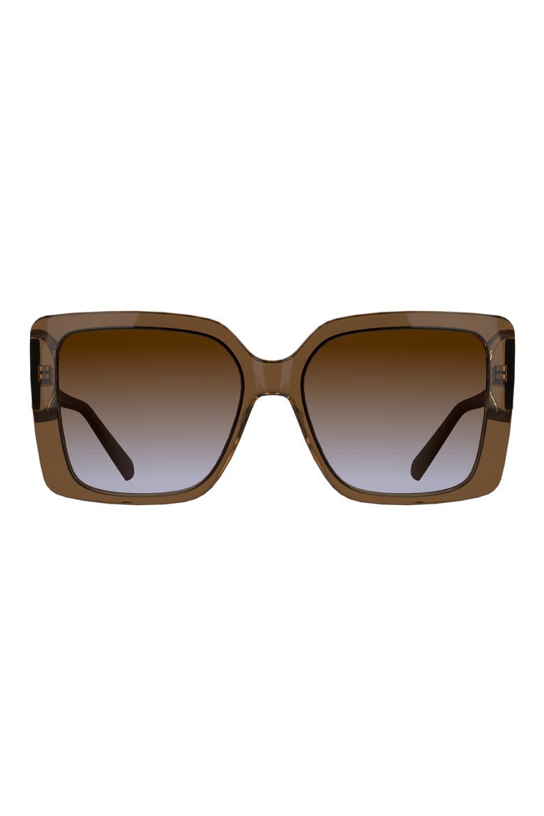 Amber Filigree 56mm Gradient Rectangular Sunglasses, Main, color, CARAMEL