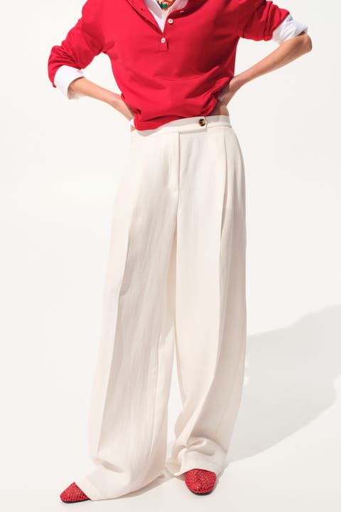 Wide-leg dress pants