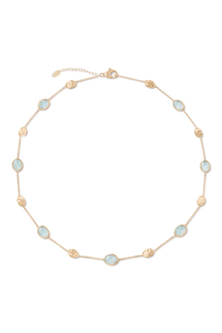 Siviglia Aquamarine Station Necklace, Main, color, GOLD
