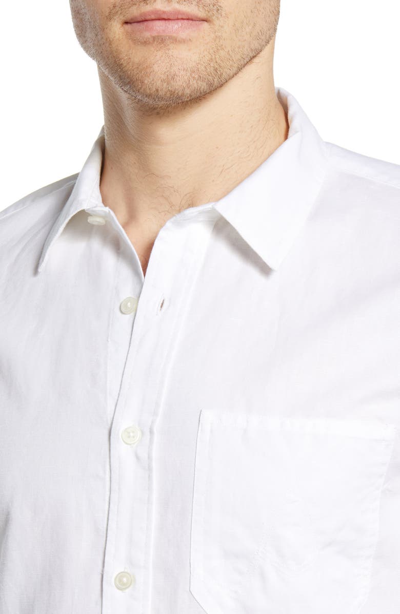 7 For All Mankind <sup>®</sup> Slim Fit Linen Blend Button-Up Shirt, Alternate, color, 