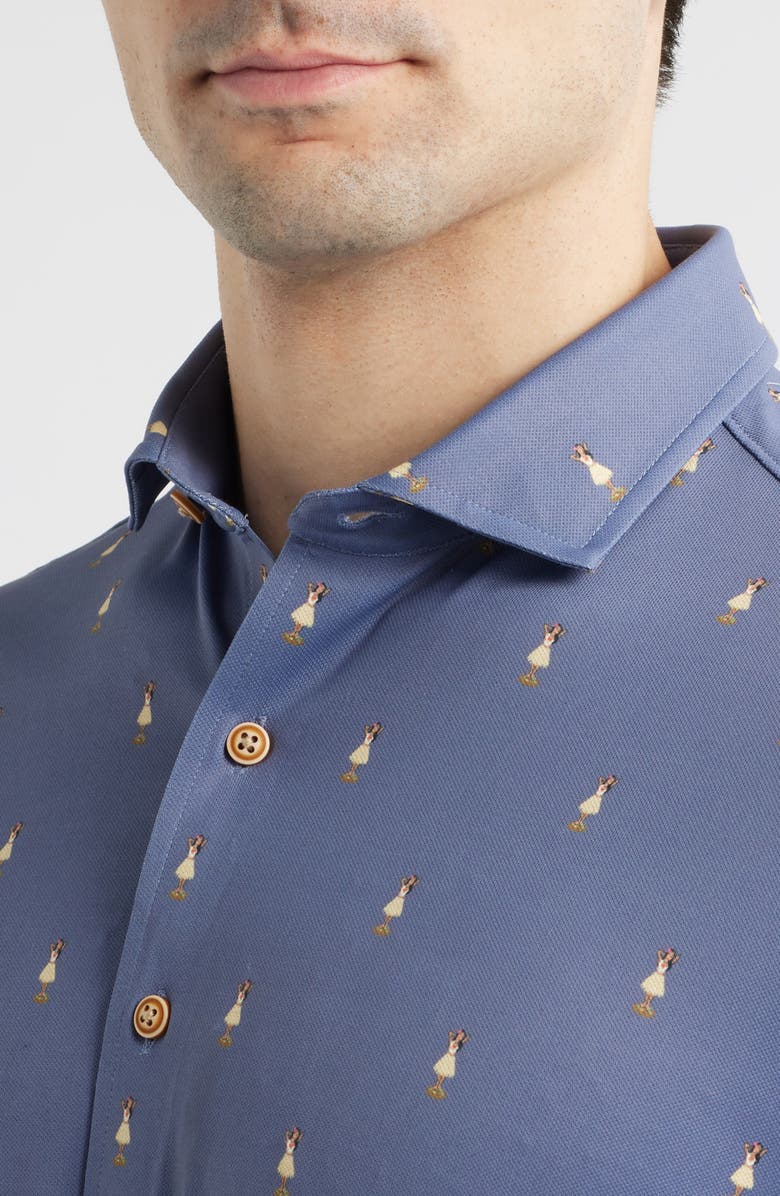 johnnie-O Hula Dance Print Short Sleeve Button-Up Shirt, Alternate, color, 