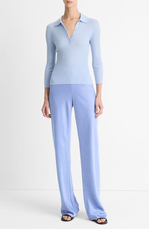 Shop Vince Long Sleeve Cashmere & Silk Rib Polo Sweater