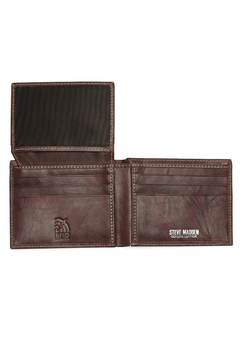 Leather Bifold Wallet, Alternate, color, BROWN