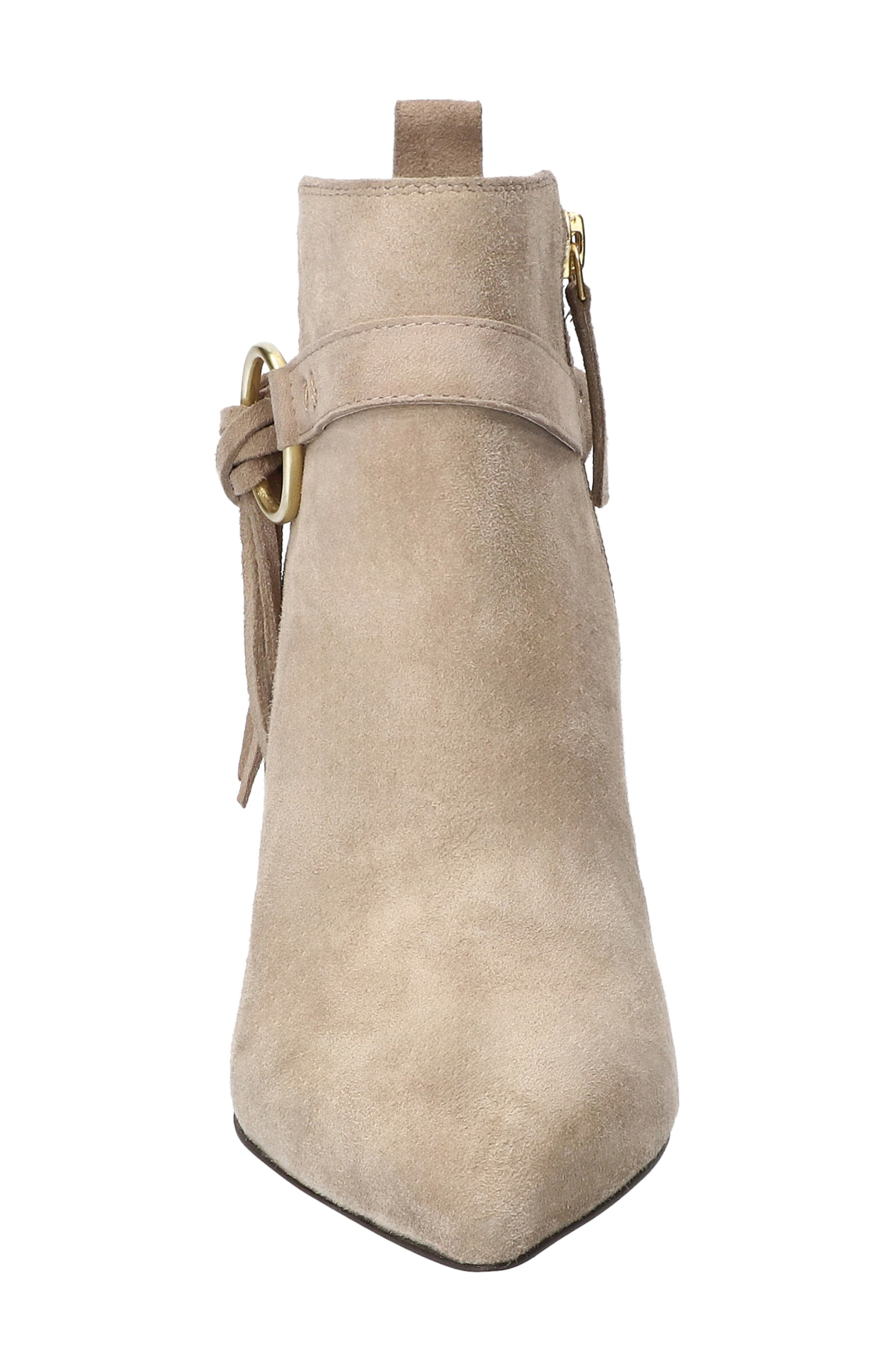 Flair Harness Bootie, Alternate, color, ALMOND SUEDE LEATHER