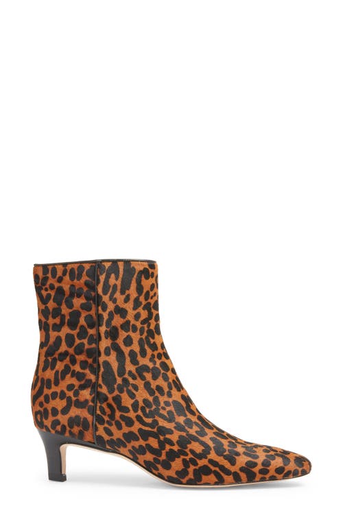 Nordstrom Arazio Genuine Calf Hair Kitten Heel Bootie In Tan Leopard Calf Hair