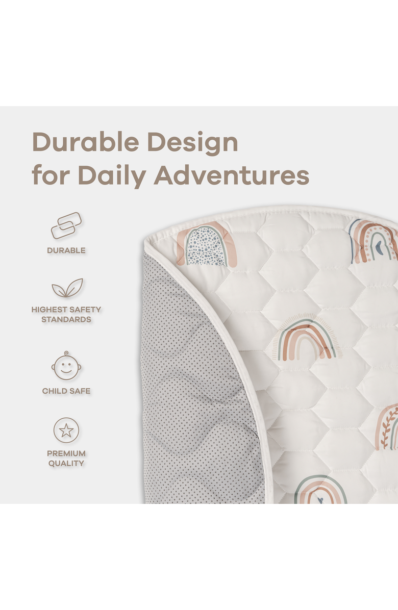 Comfy Cubs Premium Play Mat with Non-Slip Bottom, Round, Alternate, color, Rainbow