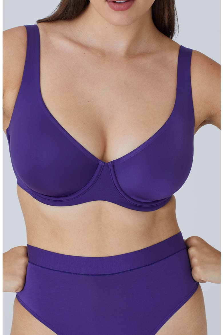 The Scoop Underwire Microfiber Bra, Alternate, color, VIOLET PURPLE