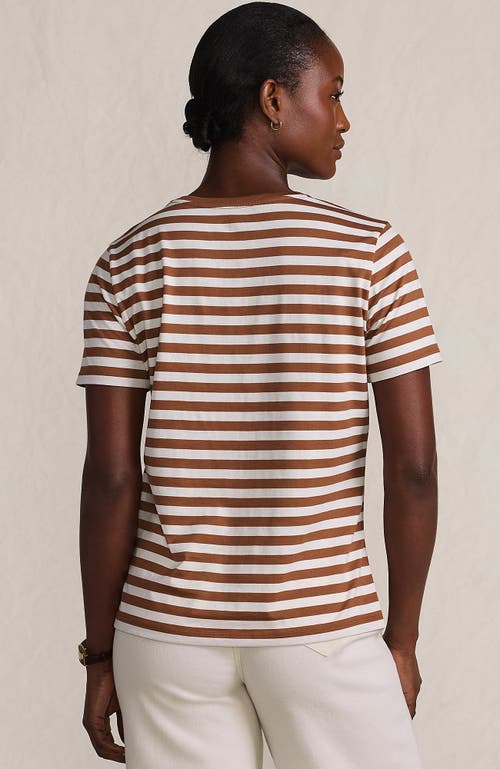 Lands' End Relaxed Supima Cotton Crew Neck T-shirt In Brown
