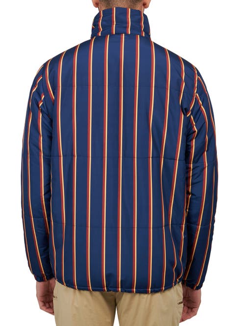 Construct Stripe Puffer Jacket In Multi
