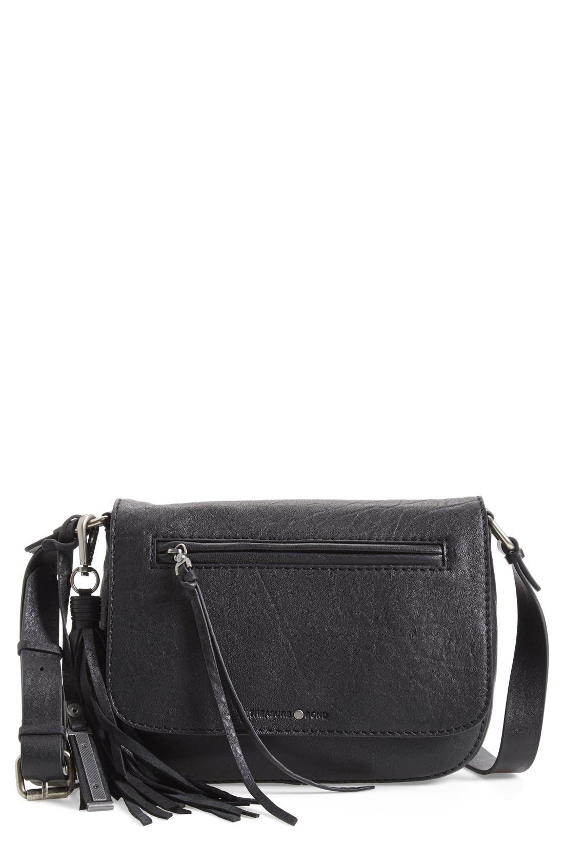 Treasure&Bond Welt Pocket Crossbody Bag, Main, color, BLACK
