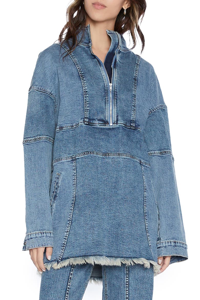Popover Denim Shirt Jacket, Main, color, SOUTH BLUE