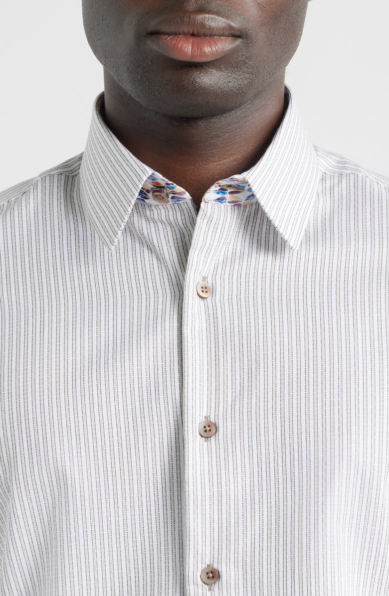 Siragusa Sinai Collection Luxe Cotton Dress Shirt, Alternate, color, Beige