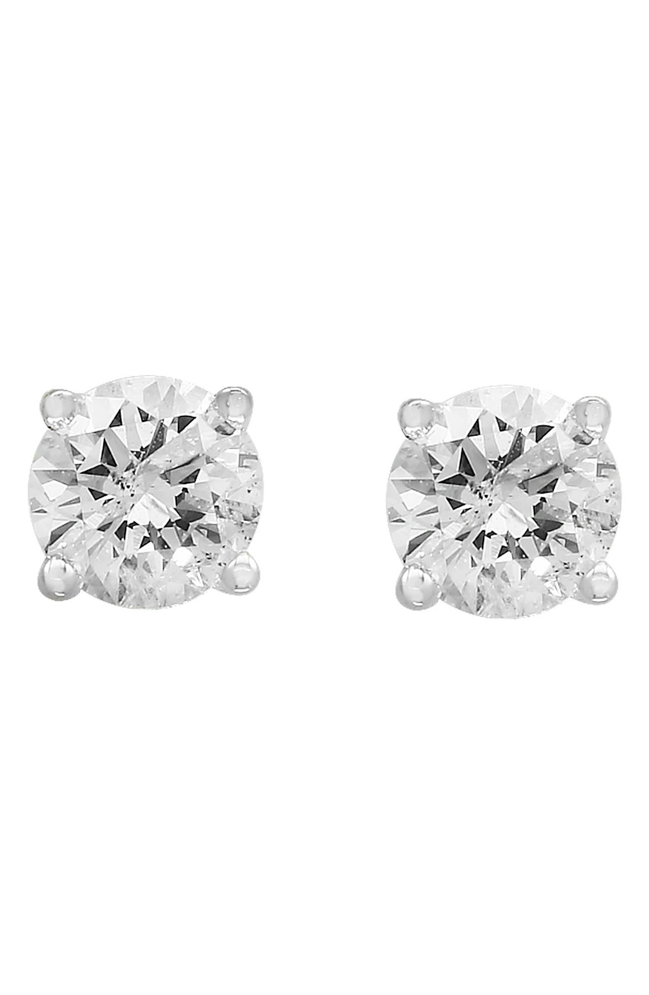 EFFY 14K White Gold Round Diamond Stud Earrings - 0.50 ctw.