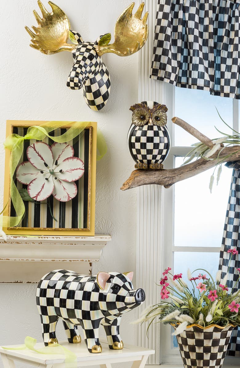 MACKENZIE CHILDS Courtly Check Figurine, Alternate, color, Black/ White