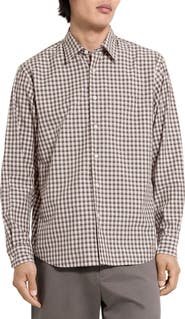 Theory Weekend Park Check Flannel Button-Up Shirt