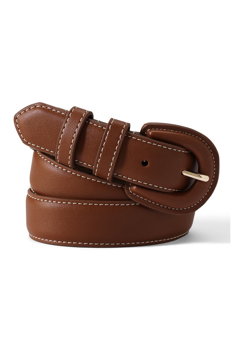 Plus Size Wrapped Buckle Belt, Main, color, Cognac