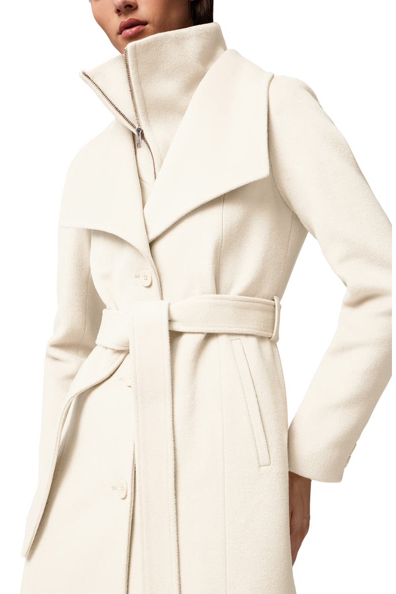 Ilana Bib Detail Wool Blend Trench Coat, Alternate, color, POWDER