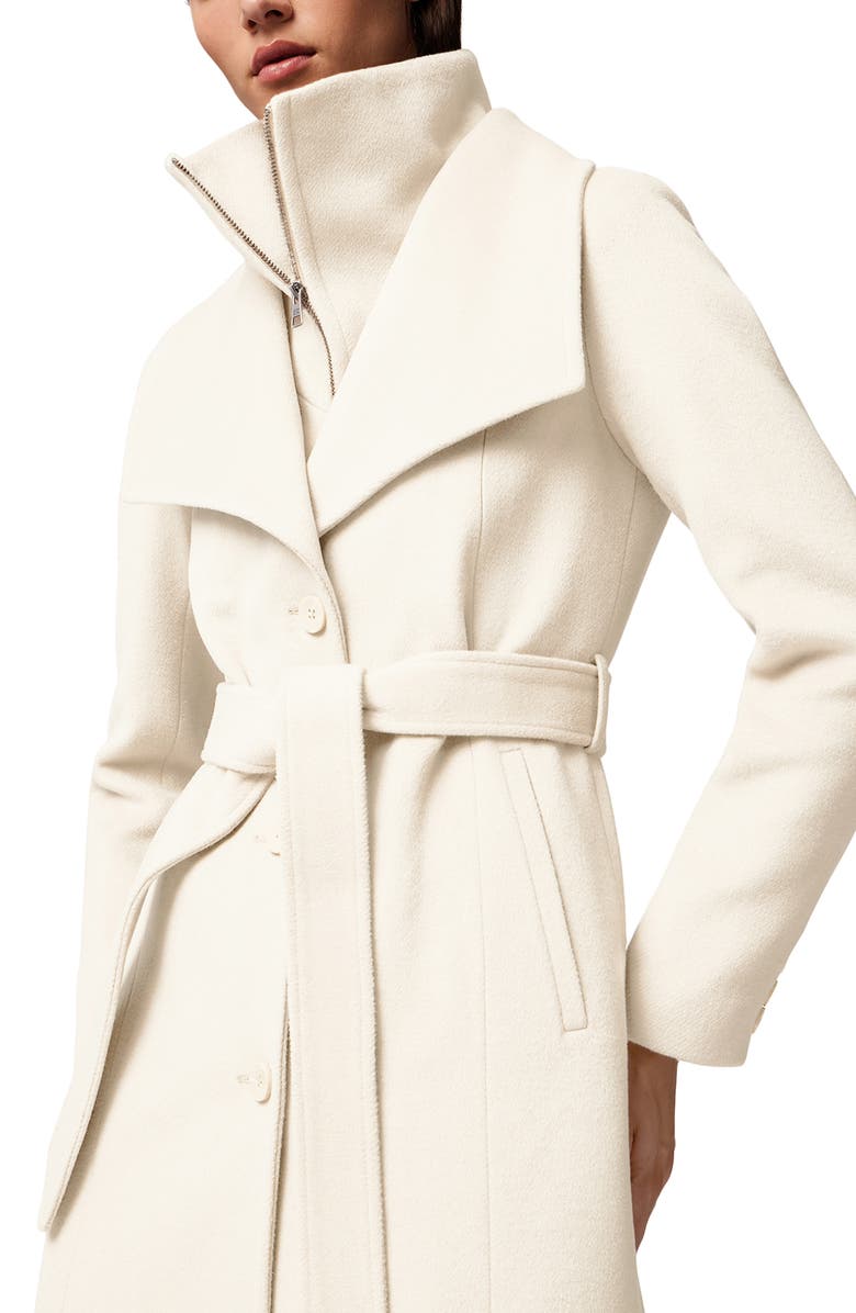 Soia & Kyo Ilana Bib Detail Wool Blend Trench Coat, Alternate, color, Powder