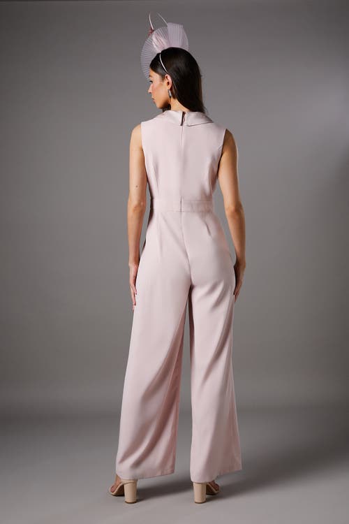 Coast Crepe V-neck Wrap Wide Leg Jumpsuit In Pink